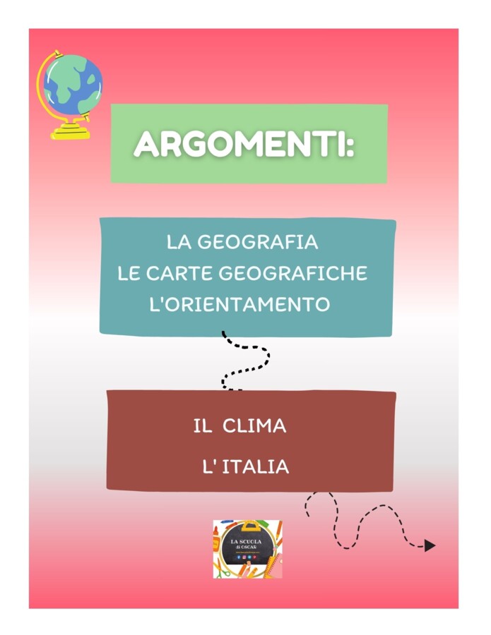 QUADERNO DI GEOGRAFIA classe 4^ - per tutto l'anno scolastico