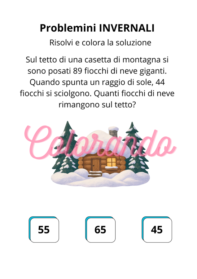 Matematica Invernale: Numeri entro il 100 e Problemi illustrati)
