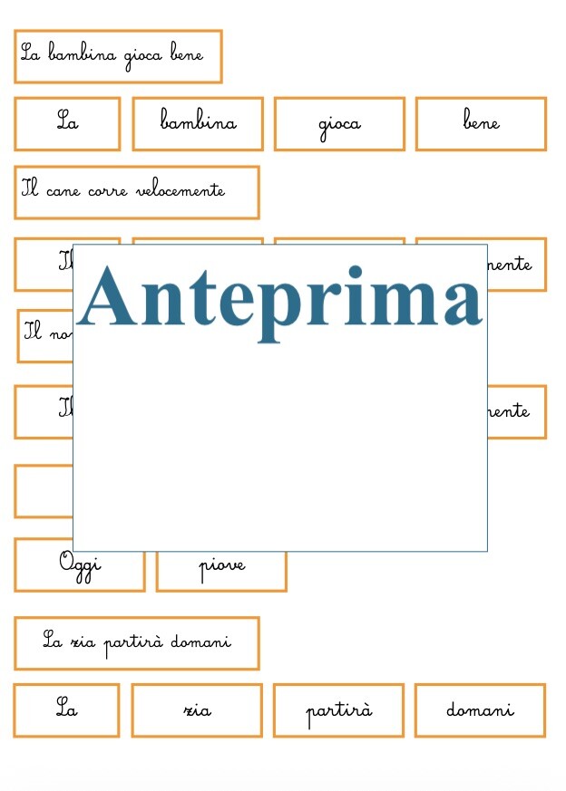 L’avverbio: riconoscere, comprendere, classificare - Materiale manipolativo Montessori, classi 3/5