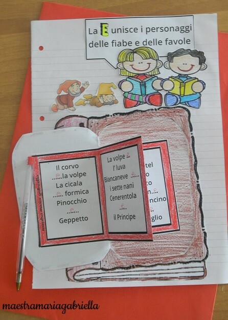 La E interattiva con i personaggi di fiabe e favole