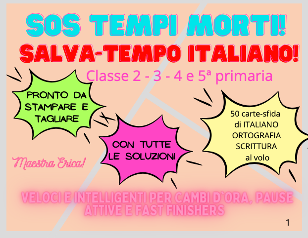 SOS Tempi Morti! 50 carte-sfida di Italiano (Classi 2ª-5ª Primaria)