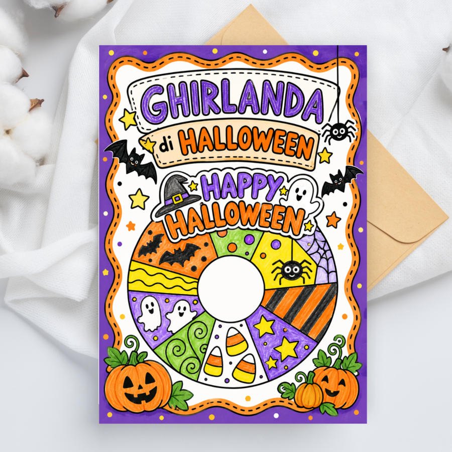 Ghirlanda di Halloween – lavoretto creativo per bambini