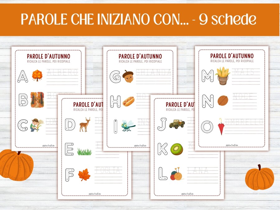 Quaderno dell'Alfabeto e Grafomotricità Autunnale (30 Pagine - Infanzia 5 anni, Cl. 1ª e BES/Sostegno) - Imparo le Lettere d'Autunno: 30 Schede di Grafomotricità, Tracciamento e Riconoscimento Lettere