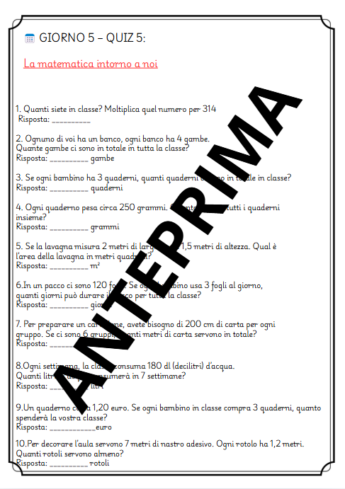 TORNEO FINALE DI MATEMATICA - CL.4