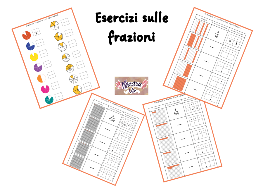 Esercizi sulle frazioni e frazioni decimali - classe terza