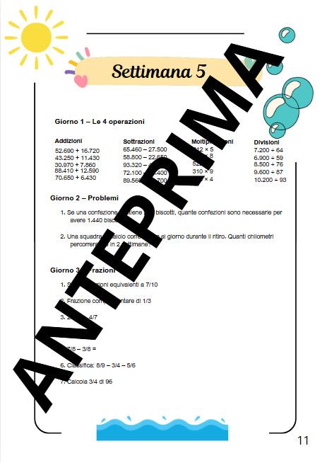 COMPITI ESTIVI - MATEMATICA CL.4
