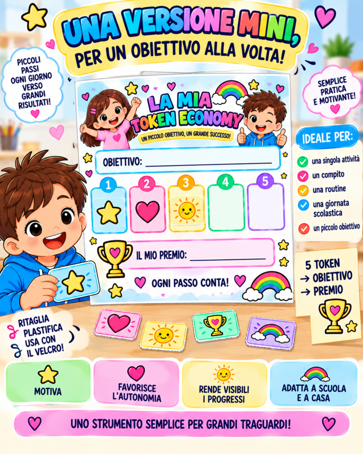 La Mia Token Economy | Tabellone A3 + Token + Attività e Comportamenti + Mini A4