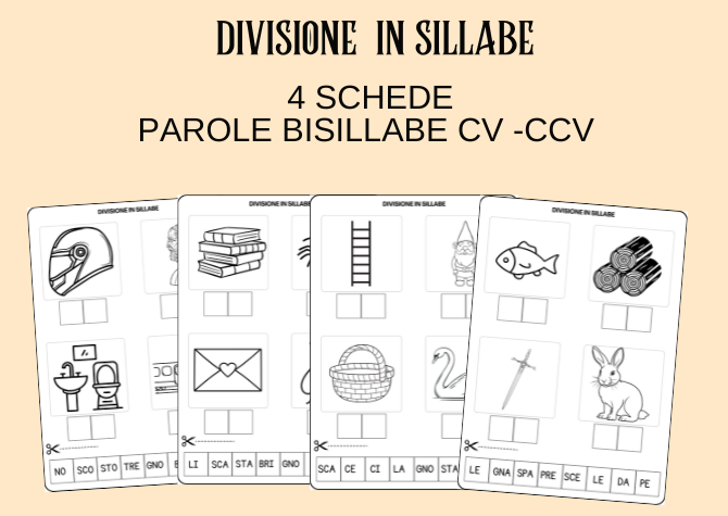 DIVISIONE in SILLABE: BISILLABE CV - CCV