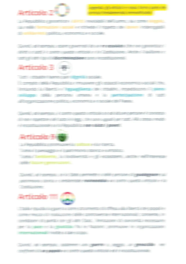 Articoli significativi della Costituzione Italiana