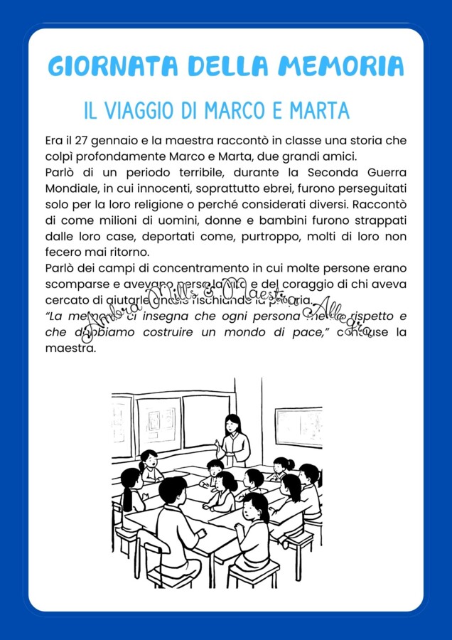 Racconti e Attività per il Giorno della Memoria