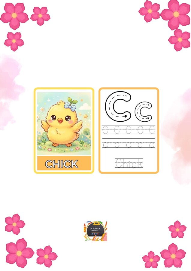 🌸🦋Spring Flashcards: Kit 52 Schede di Pregrafismo e Alfabeto Inglese🌸🦋