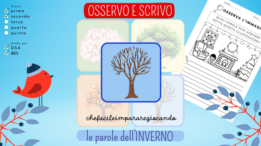 OSSERVO E SCRIVO LE PAROLE DELL'INVERNO