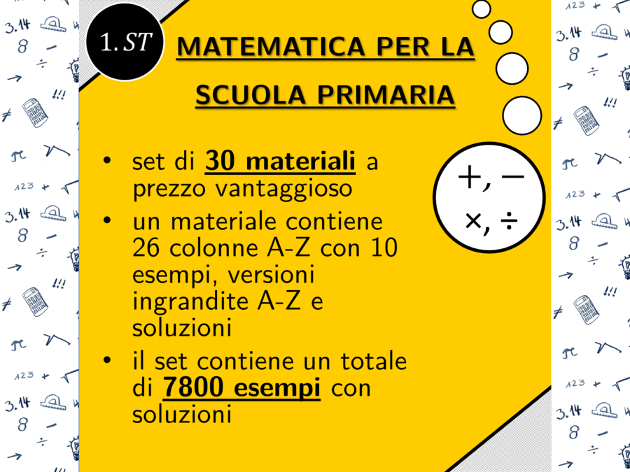 Aritmetica per la scuola primaria | matematica | set promozionale