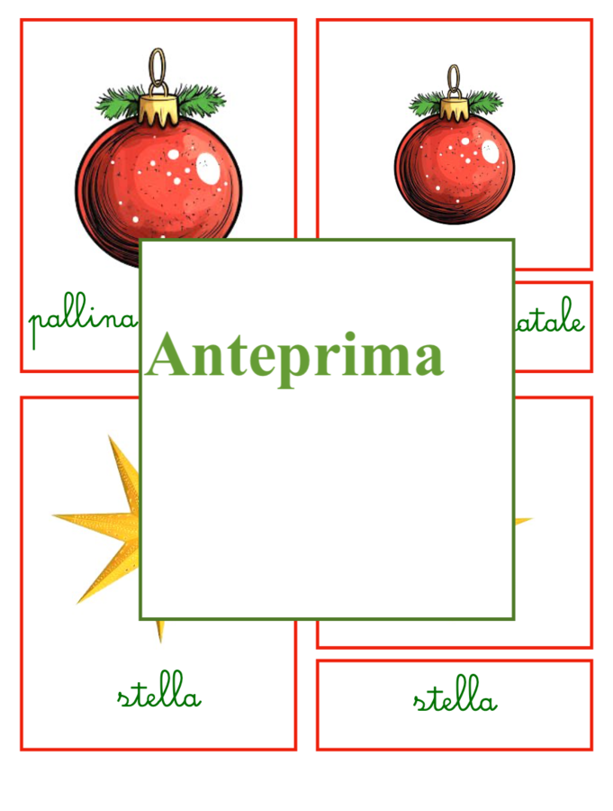 Nomenclatura di Natale-Percorso montessoriano di arricchimento linguistico tra lettura, scrittura e immaginazione