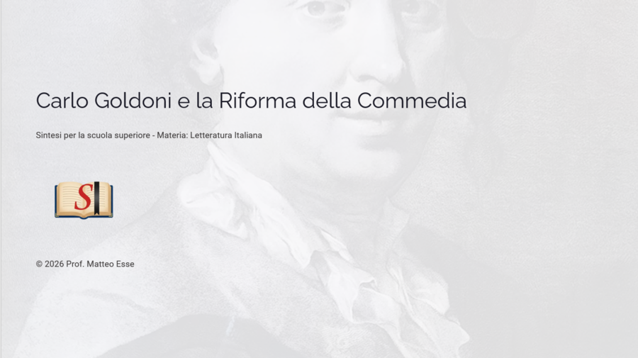 Carlo Goldoni e la Riforma del Teatro: Unità Didattica Completa (Slide + Test)