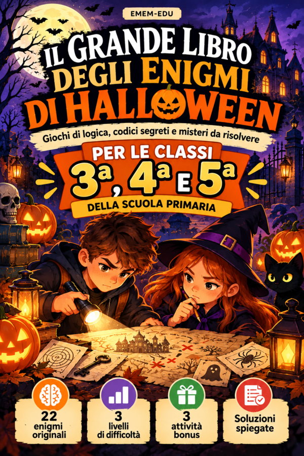IL GRANDE LIBRO DEGLI ENIGMI DI HALLOWEEN: 22 GIOCHI DI LOGICA PER LE CLASSI 3ª, 4ª E 5ª DELLA SCUOLA PRIMARIA