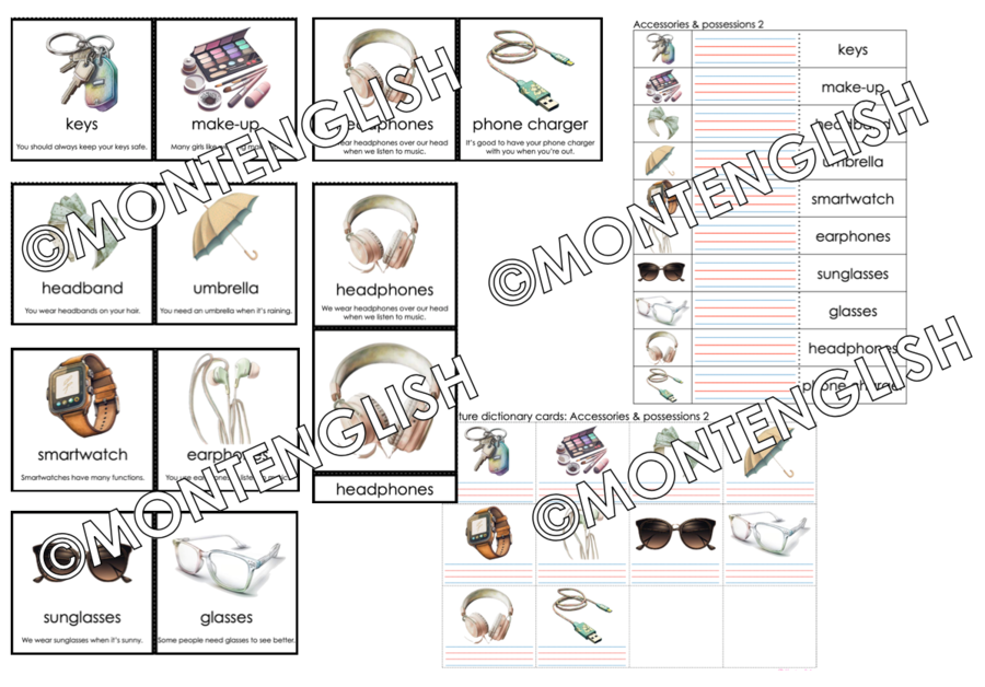 Vocabulary Enrichment Set: Accessories & personal possessions SET 2