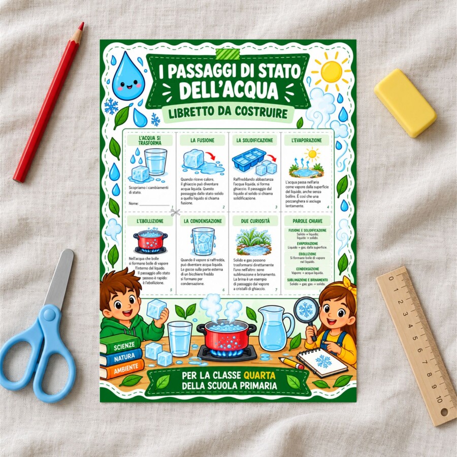 I passaggi di stato dell'acqua - Libretto da costruire