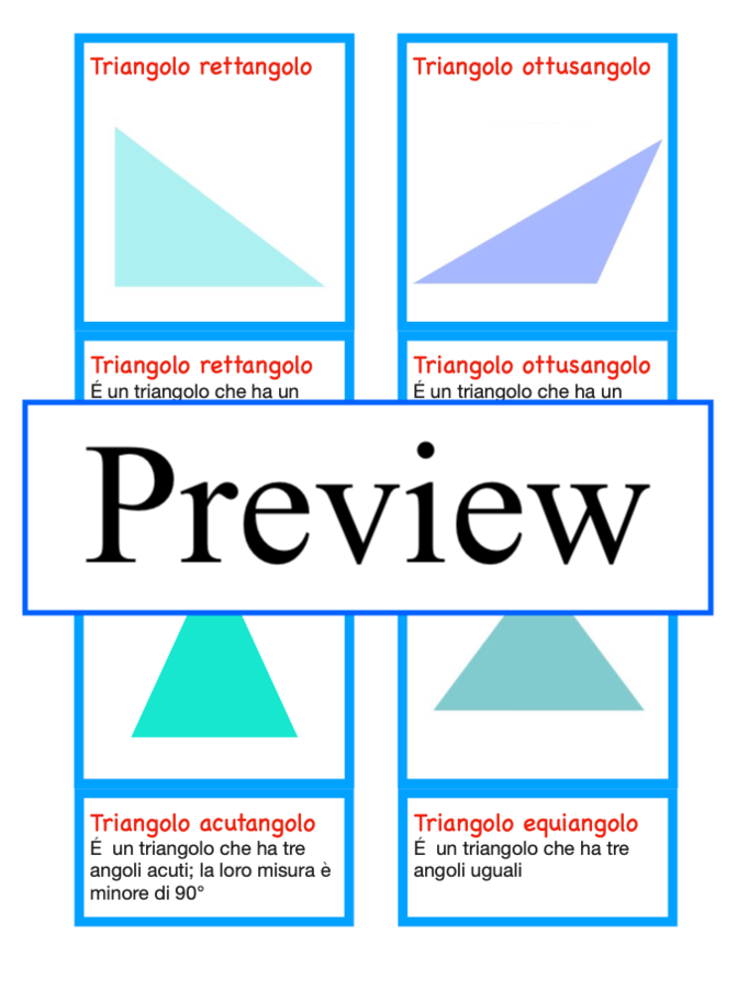 Classificazione dei triangoli secondo i lati e secondo gli angoli
