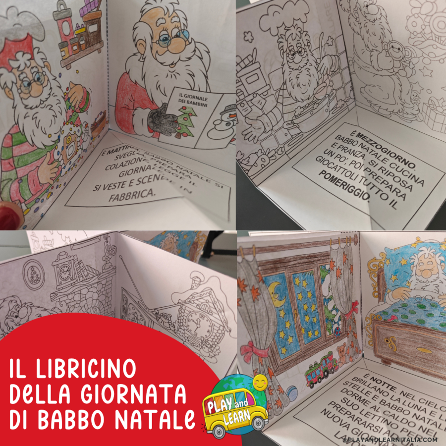 LA GIORNATA DI BABBO NATALE: LIBRICINO PIEGHEVOLE-DECORAZIONE ROTANTE