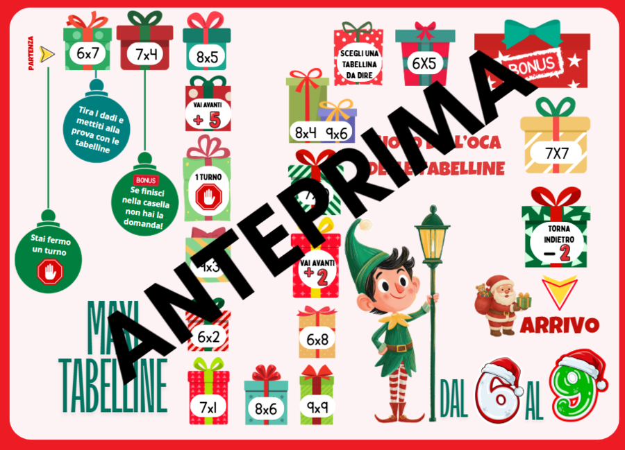 TABELLINE DI NATALE - IL GIOCO DELL'OCA