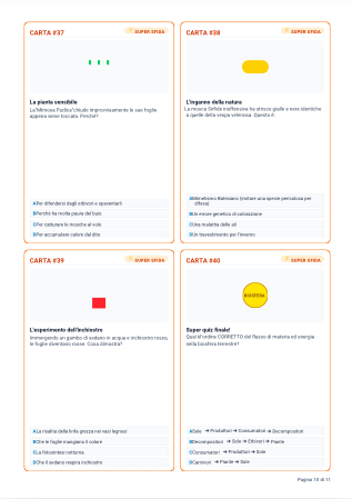 40 Carte Sfida di Scienze: Piante & Animali | Quiz a Scelta Multipla (Classi 3ª, 4ª, 5ª) + Soluzioni