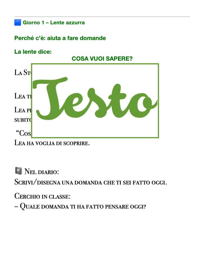 Le Lenti del Pensiero – Un percorso per educare lo sguardo e la mente: accoglienza e gestione del gruppo classe