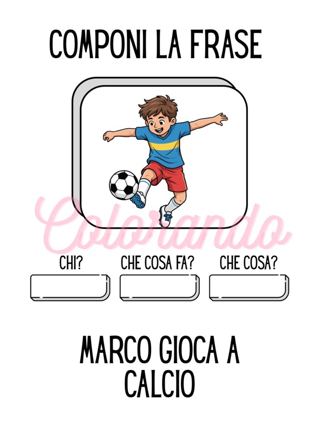 Componi le frasi – 12 schede per la scuola primaria