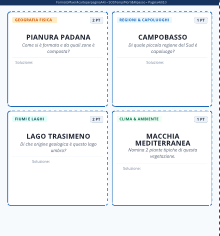 SFIDA DI GEOGRAFIA ITALIA - 40 carte per la Scuola Primaria (Classe 5ª) - PDF stampabile con soluzioni e SOS tempi morti