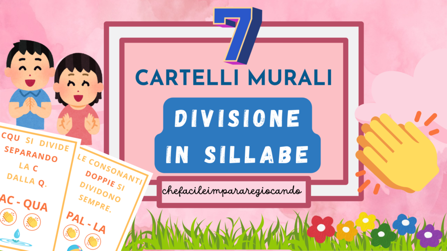 7 CARTELLI MURALI DELLA DIVISIONE IN SILLABE