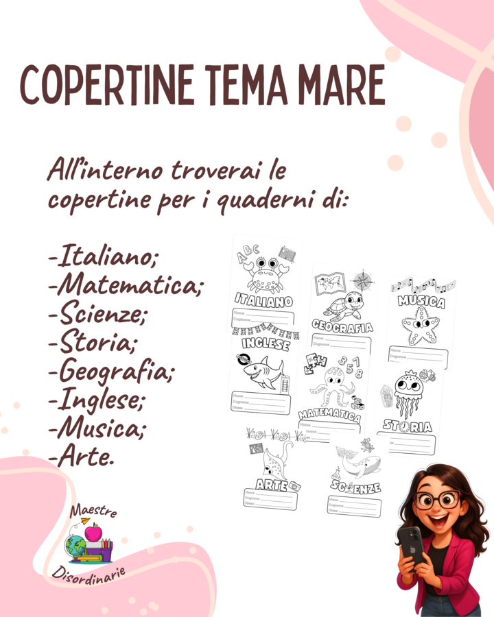 Copertine quaderni tema mare