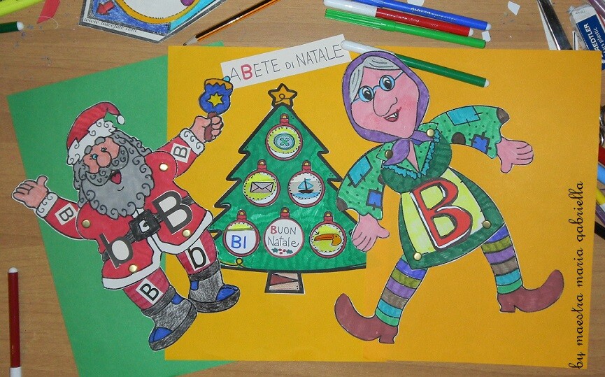 lettera B gioca con BaBBo natale , Befana e aBete