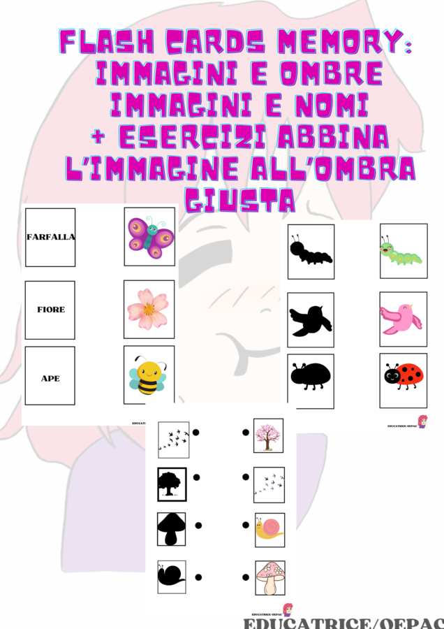 Flash cards memory primavera + esercizi abbinamento