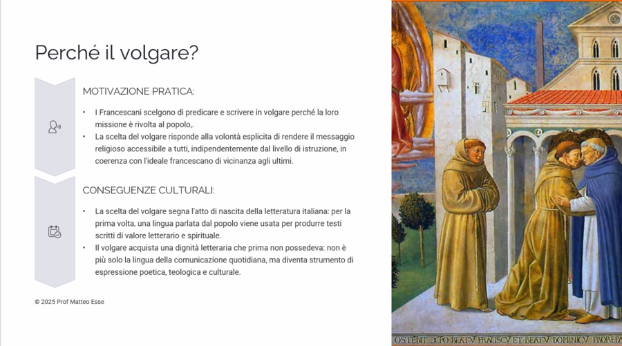Il Sentimento Religioso e la Letteratura Francescana | PPTX+mappe e verifica