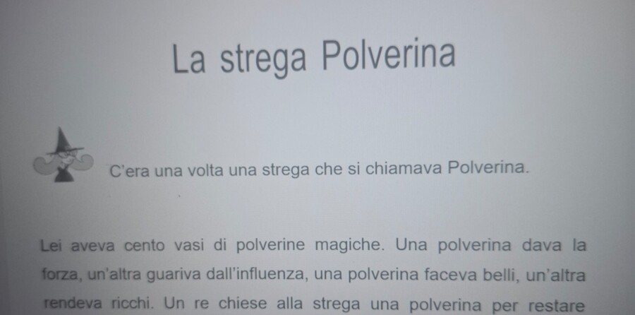 Lettura con comprensione del testo "La strega Polverina"