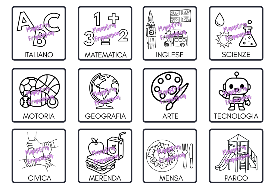 Agenda visiva - routine quotidiana - DSA - SOSTEGNO - BES - SCUOLA PRIMARIA - INFANZIA