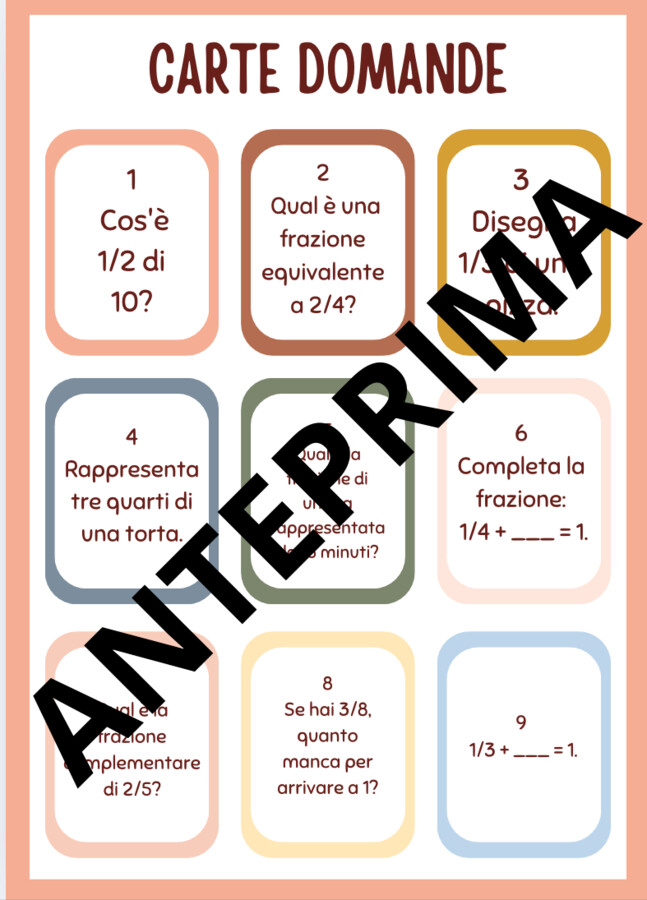 Frazionando per la vittoria/ Gioco da tavolo sulle frazioni