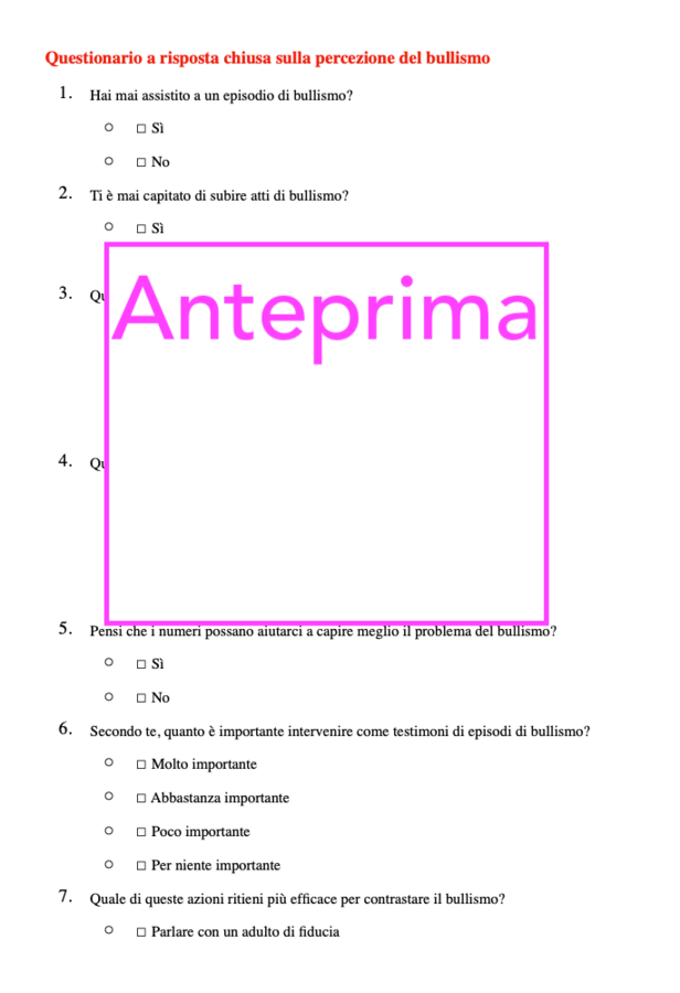 Numeri contro il bullismo – Un percorso matematico per la consapevolezza e la prevenzione Classi 4-5 