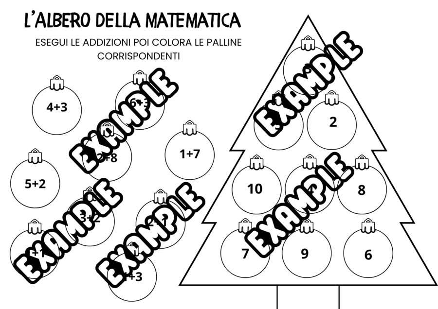 NATALE IN MATEMATICA - 5 SCHEDE PER IMPARARE DIVERTENDOSI