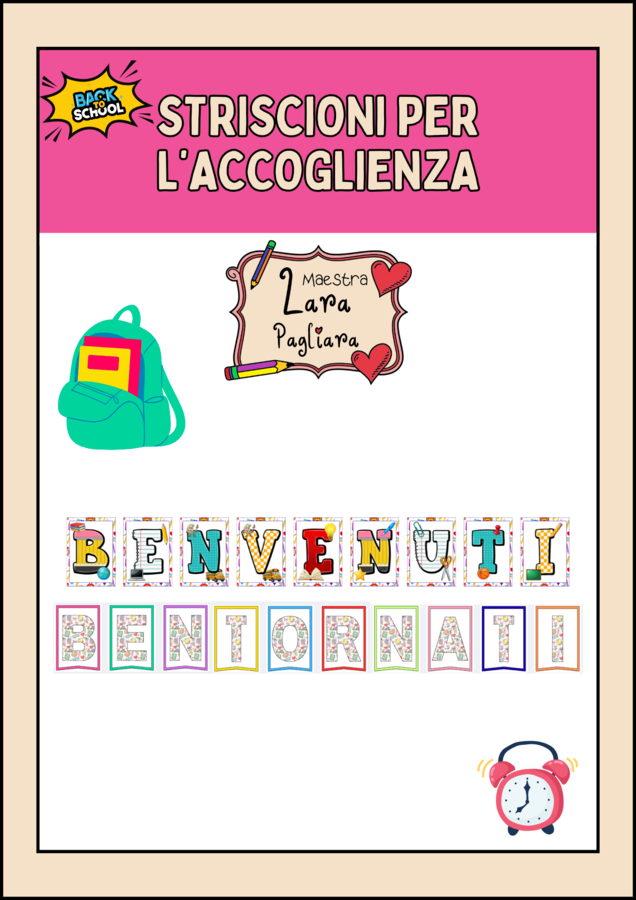 Striscioni "Benvenuti/bentornati a scuola"