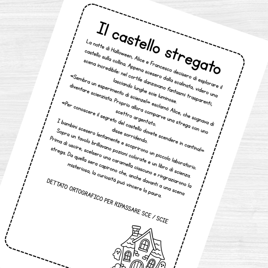 Dettati di Halloween con le difficoltà ortografiche