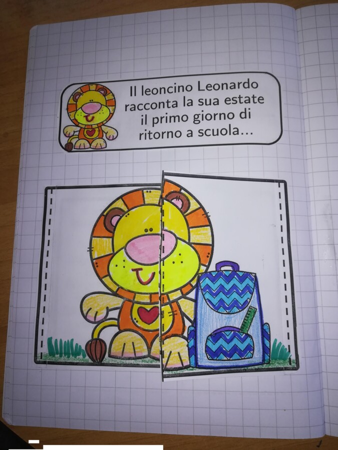 Leoncino Leonardo racconta la sua estate al rientro a scuola