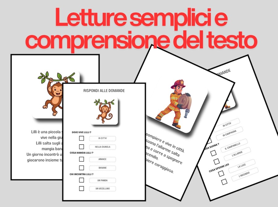 LETTURE SEMPLICI E COMPRENSIONE DEL TESTO – CLASSE PRIMA e SECONDA