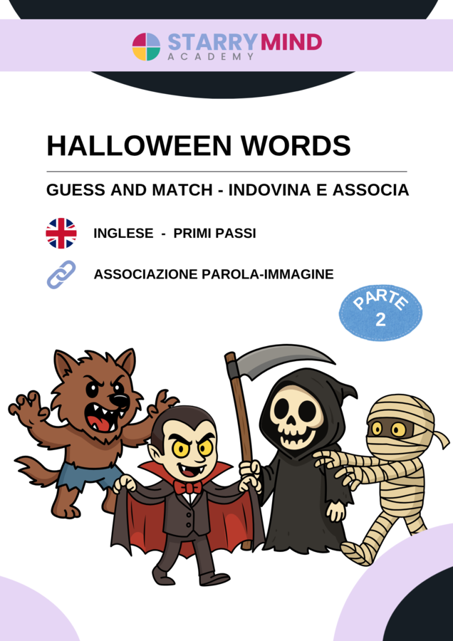Halloween Words, Guess and Match / Inglese Beginner Parte 2