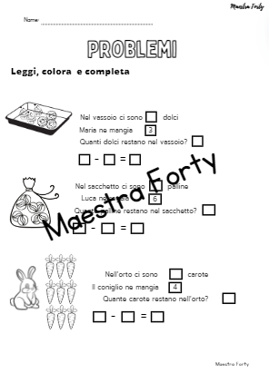 Problemi di sottrazioni...entro il 10