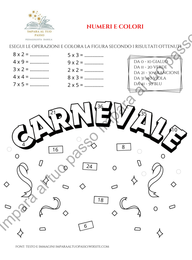 Tabelline di carnevale