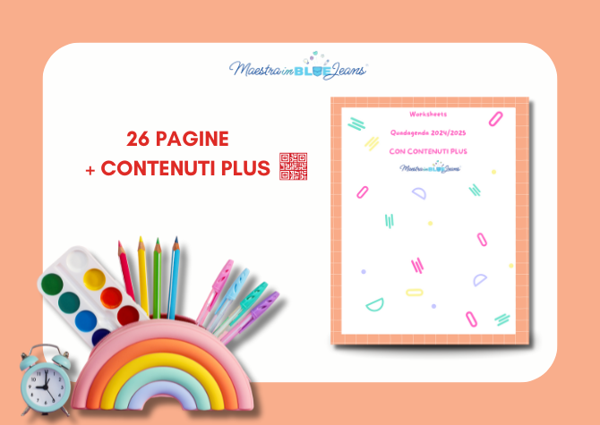 Worksheets Quadagenda 2024-2025 con QR code per CONTENUTI PLUS