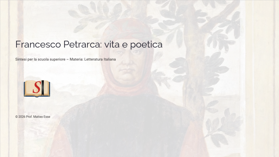 PETRARCA: VITA E POETICA – Lezione Completa (13 Slide + Verifica + Griglia)