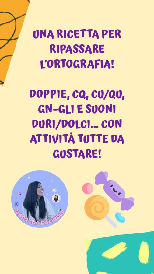 Ripasso di ortografia classe prima 🎂