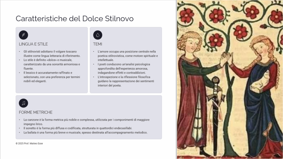 Il Dolce Stilnovo: Unità Didattica Completa + Verifica (PPTX Modificabile)